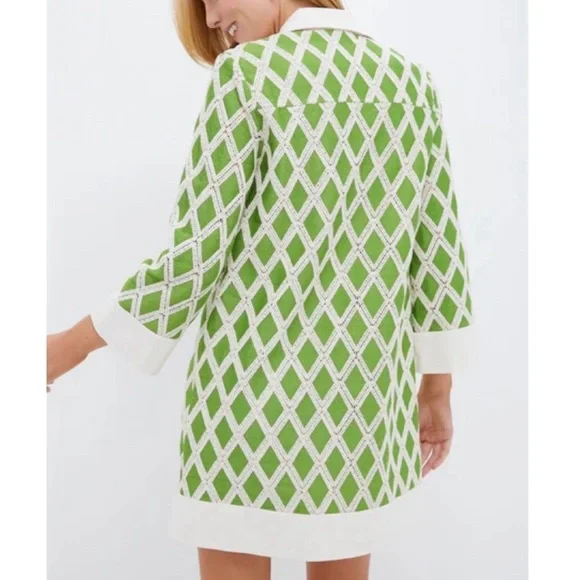TUCKERNUCK Kelly Green Crochet Collier Dress